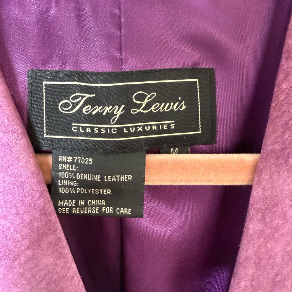 Vintage Terry Lewis Classic Luxuries Purple Leather Jacket - Picture 7 of 7